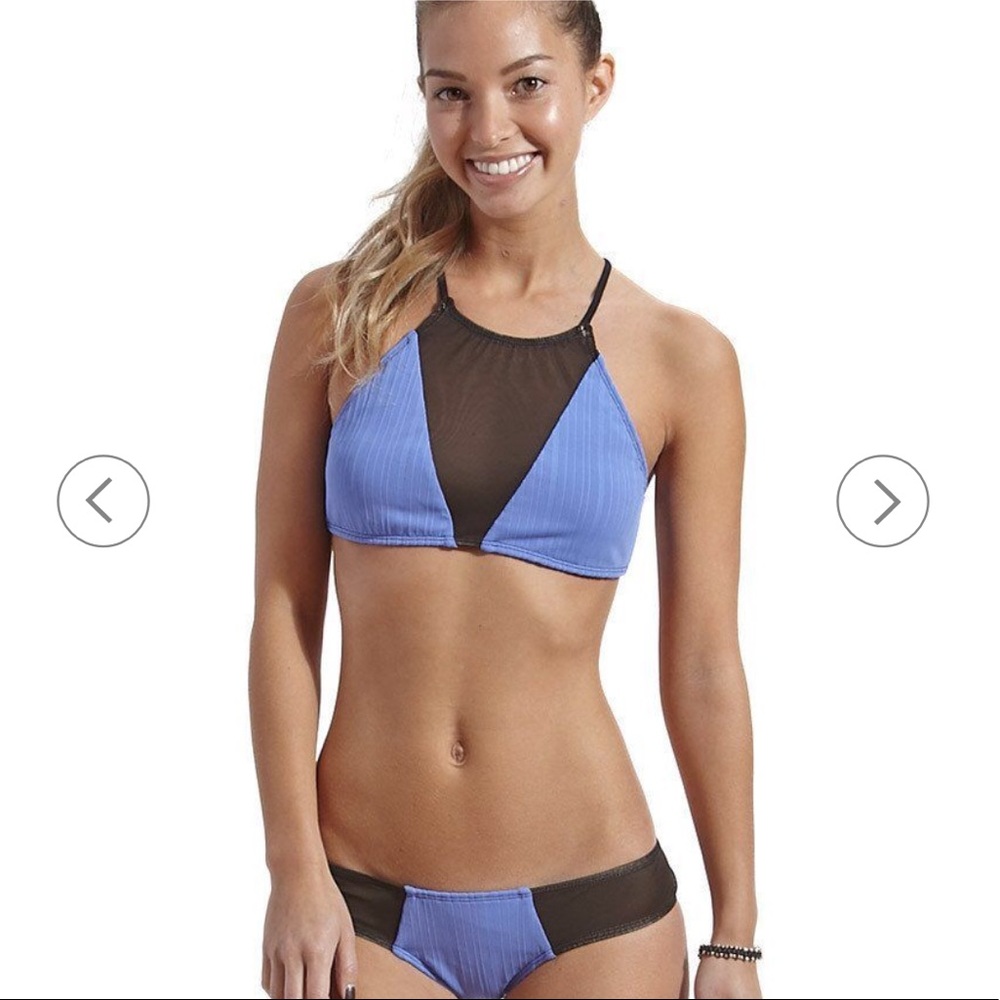 [Sensi Graves] Perwinkle & Black Women's Bikini Set